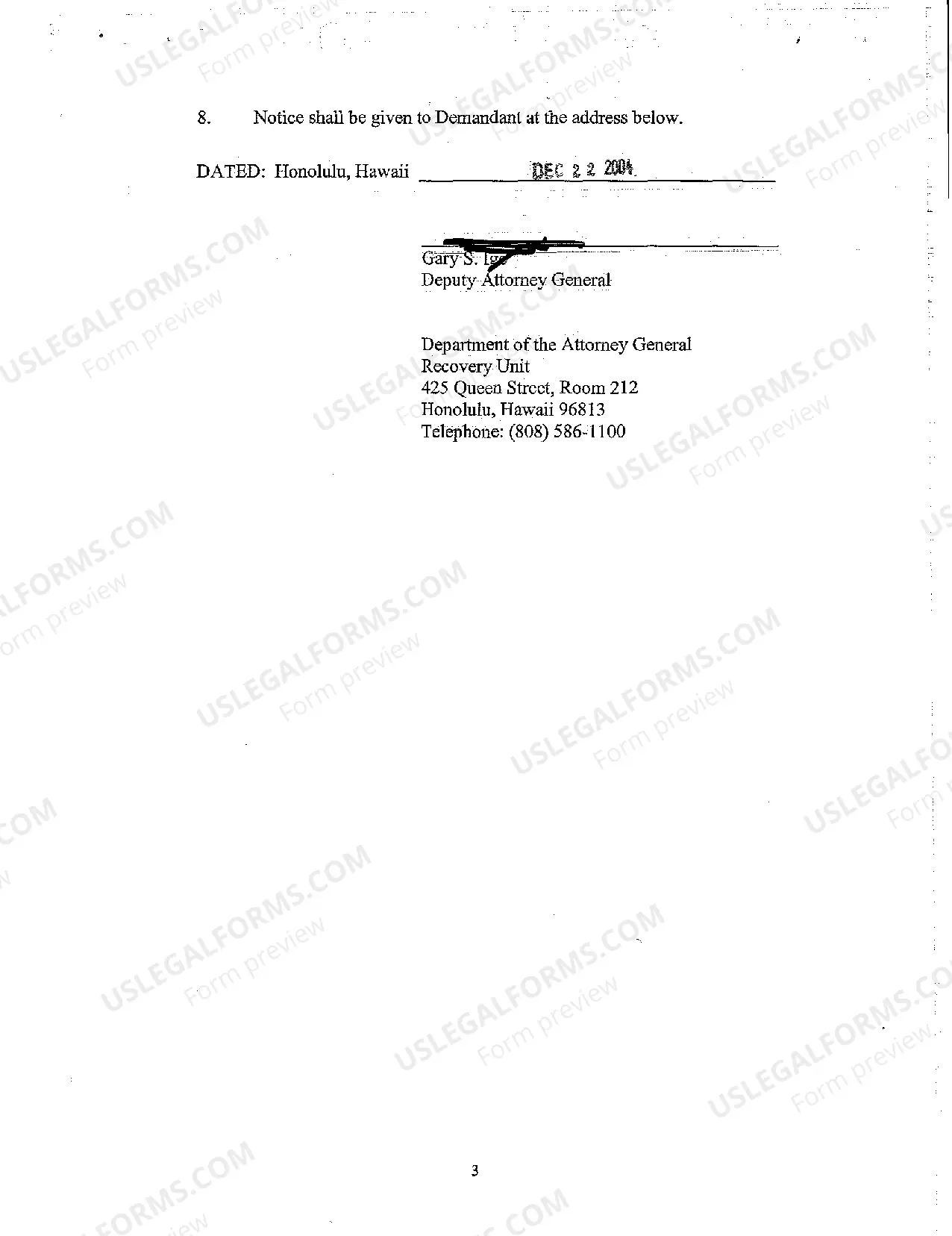 Preview Demand for Notice of Filings and Waiver of Filings