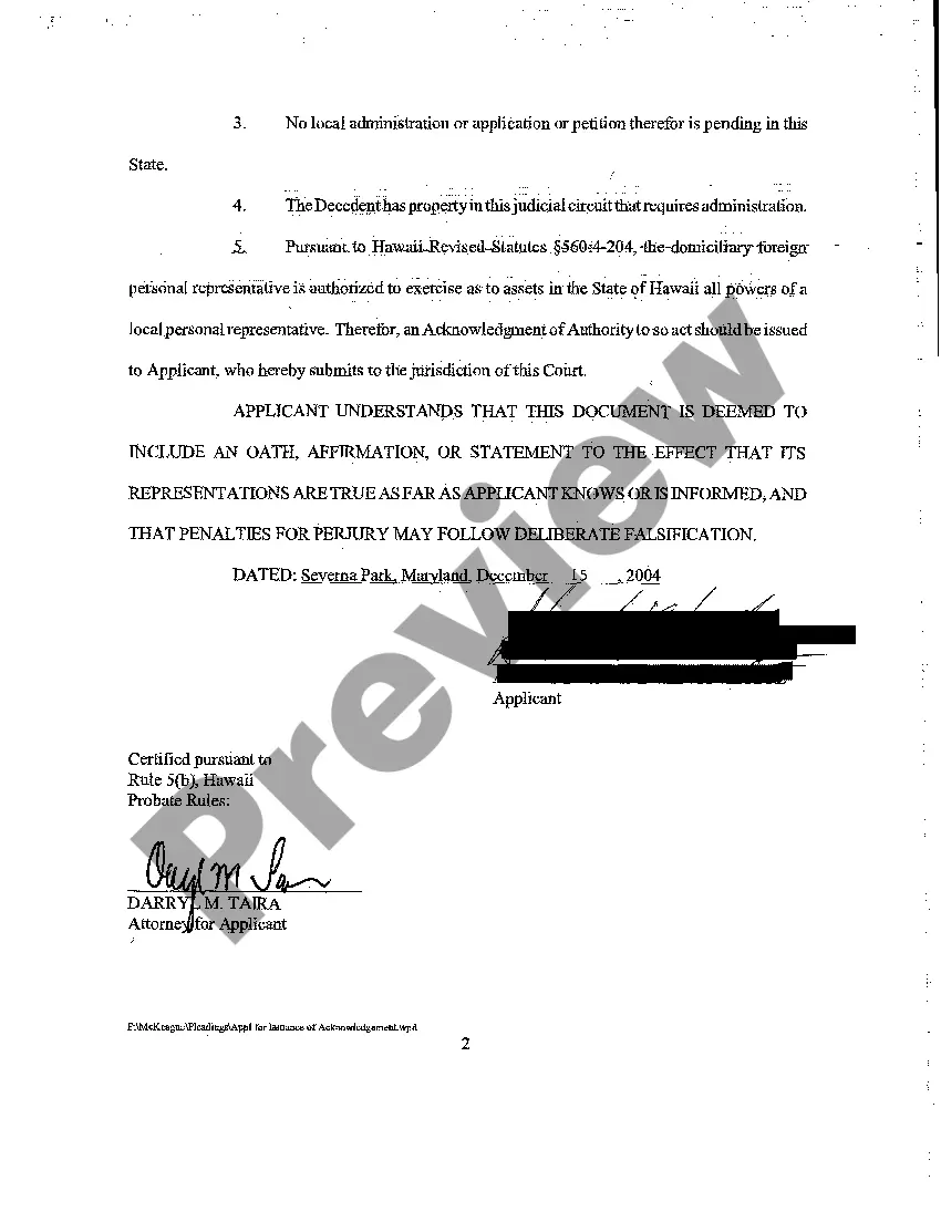 Get A01 Application for Issuance of Acknowledgment of Authority Preview A01 Application for Issuance of Acknowledgment of Authority