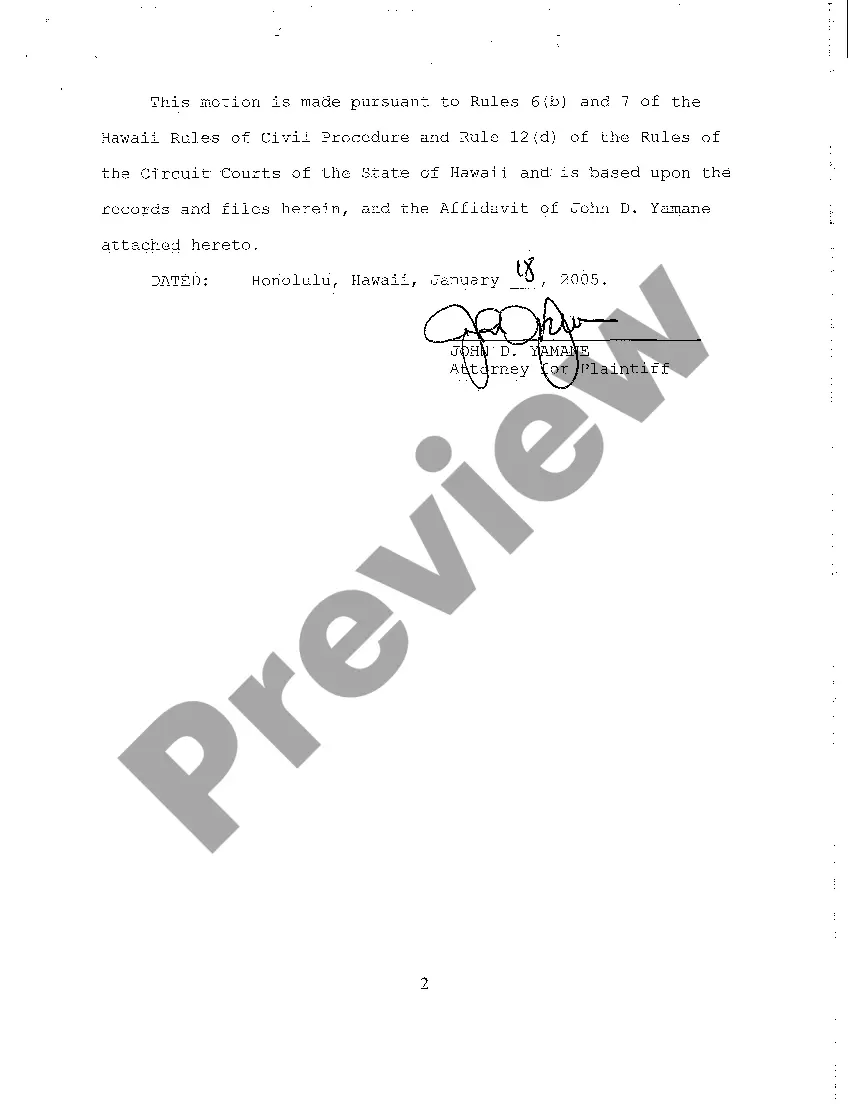 Preview A06 Plaintiff's Ex Parte Motion for Extension of Time to File Pretrial Statement