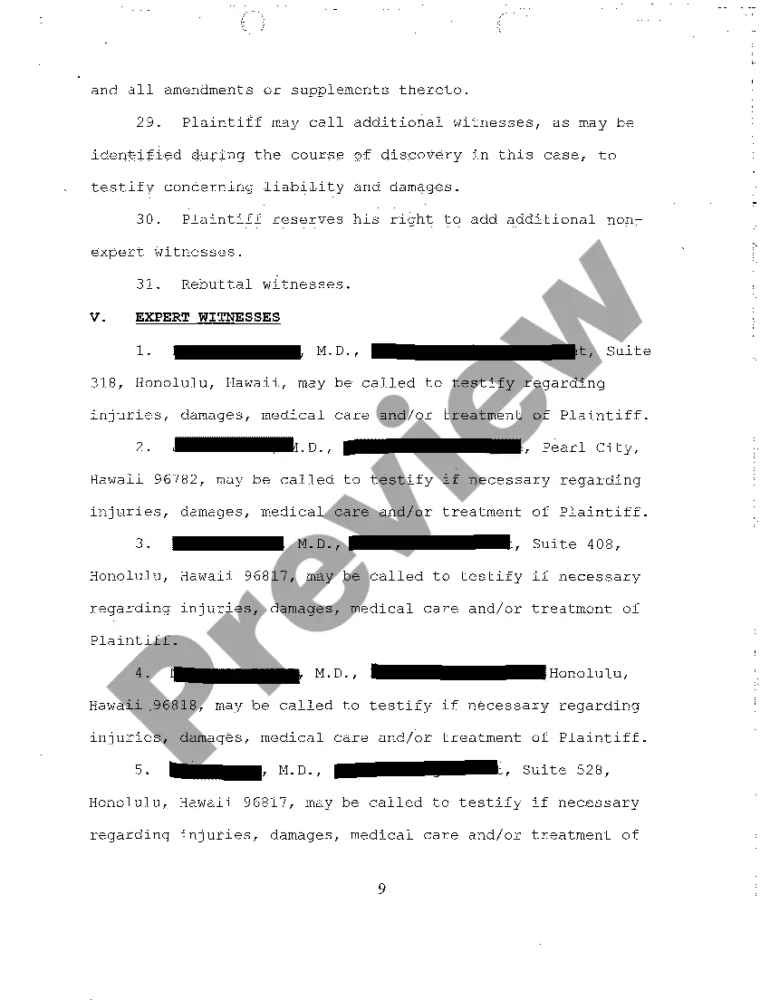 Preview A08 Plaintiff's Pretrial Statement