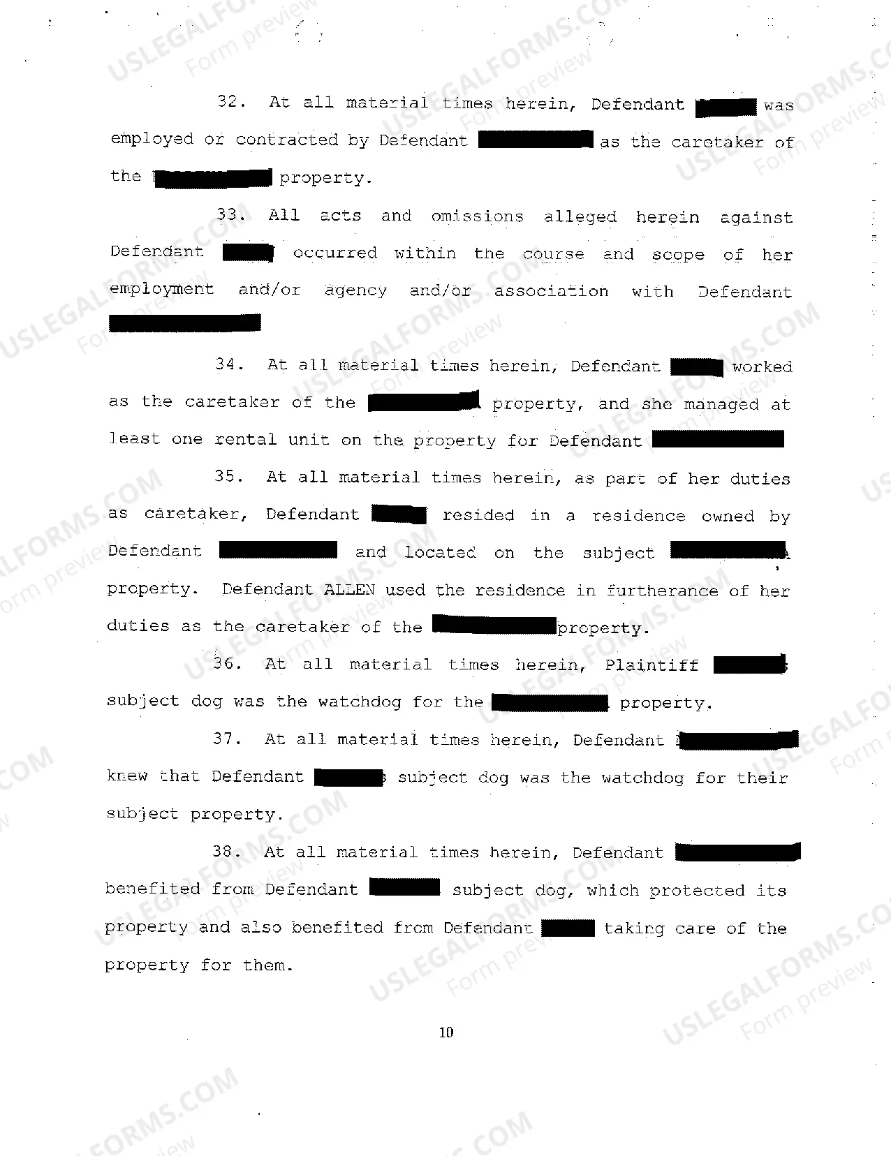 Preview A02 Complaint for Personal Injury Due to Negligent Mishandling of Domestic Animal