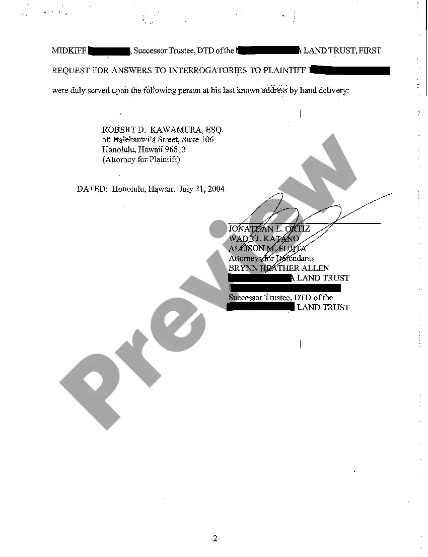 Preview A07 Certificate of Service of Defendants