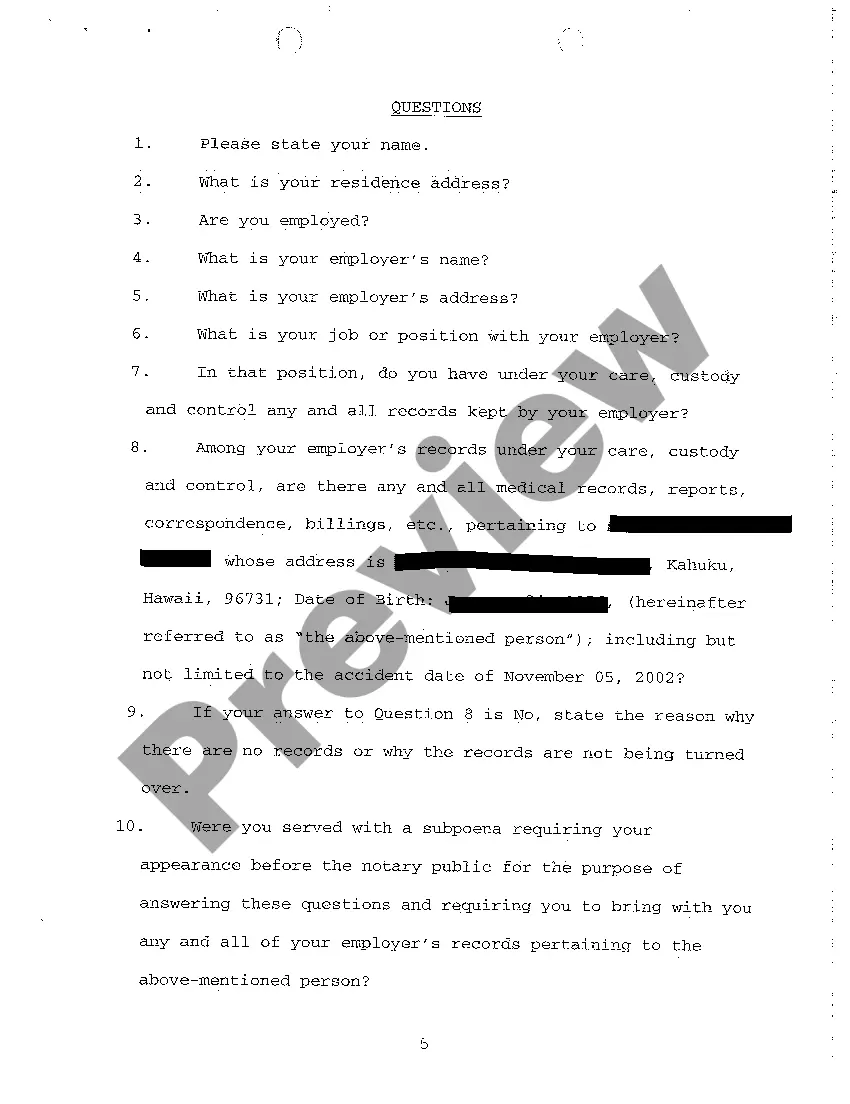 Preview A13 Notice of Taking Deposition Upon Written Questions