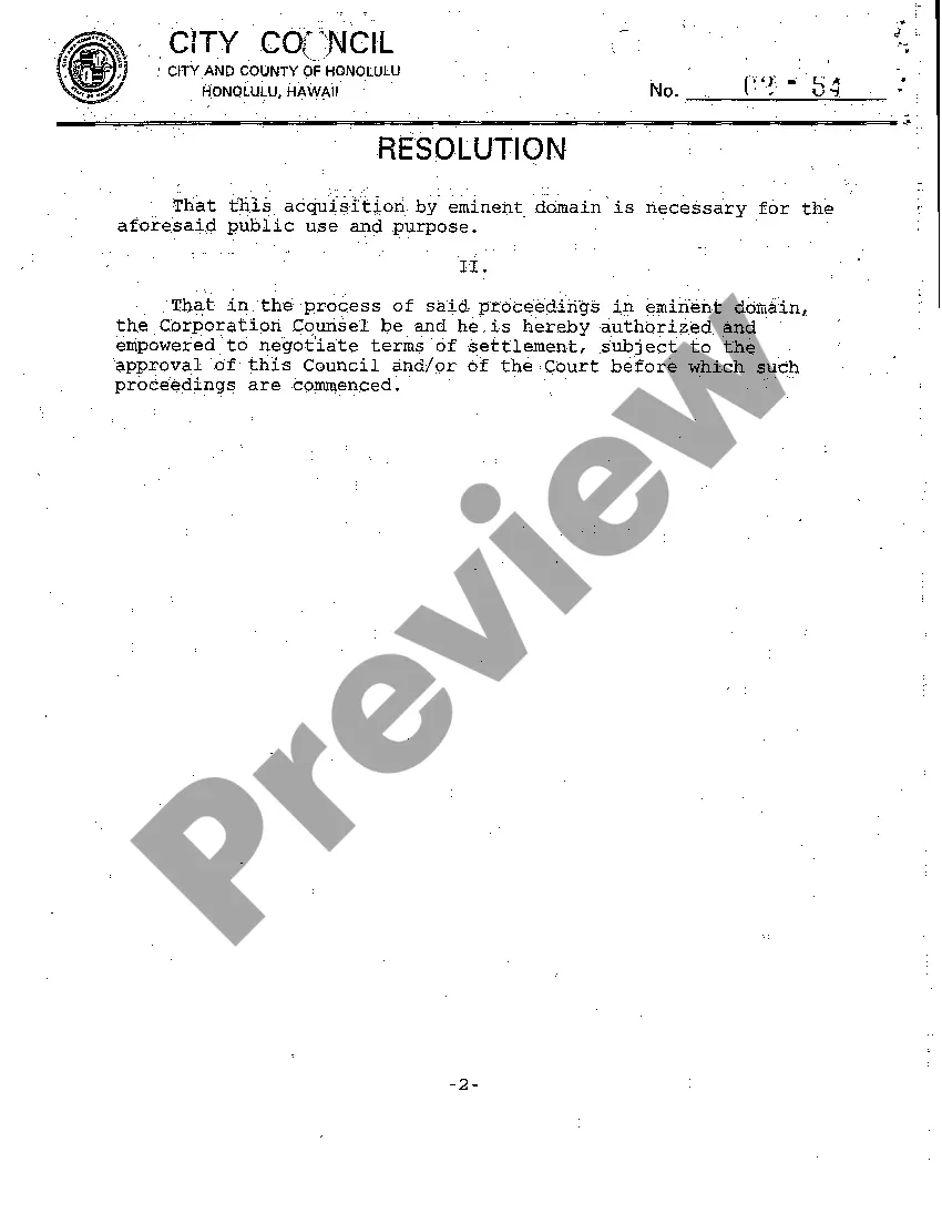 Preview A02 Complaint for Eminent Domain by City for Public Sewer Easement