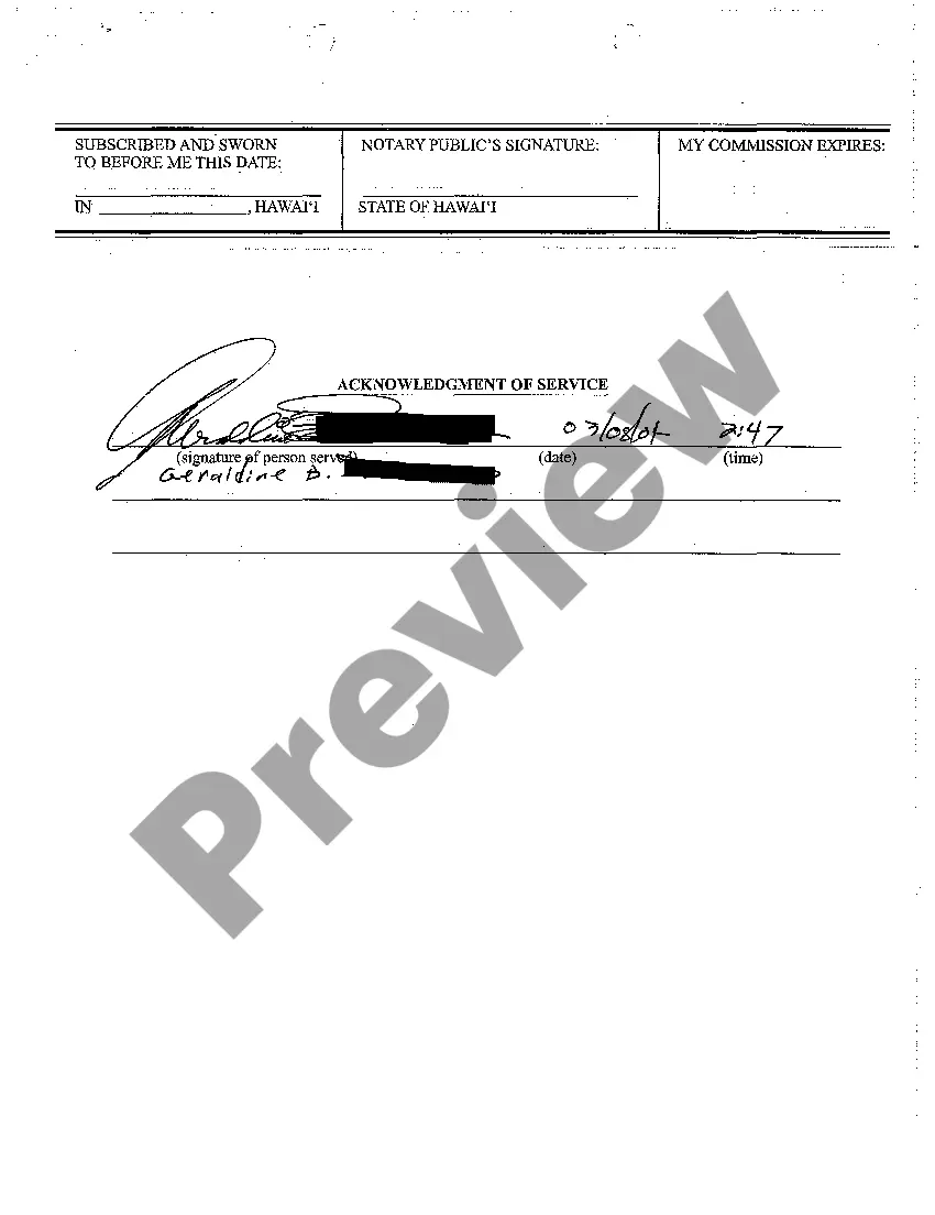 Preview A07 Return and Acknowledgment of Service