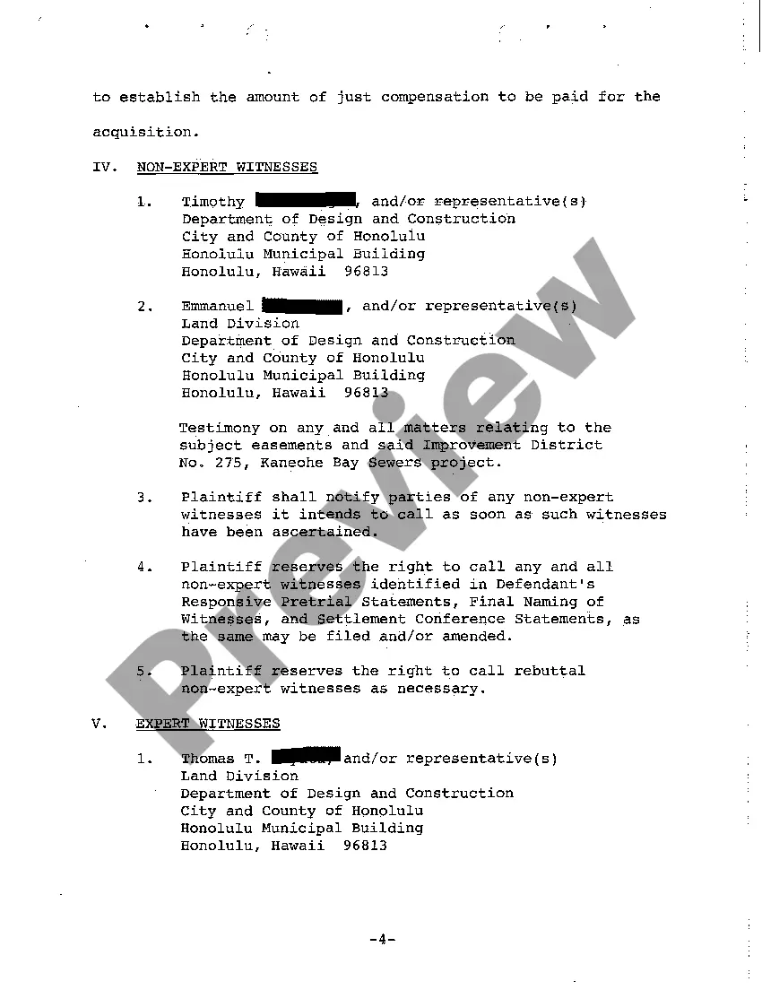 Preview A11 Plaintiff's Pretrial Statement