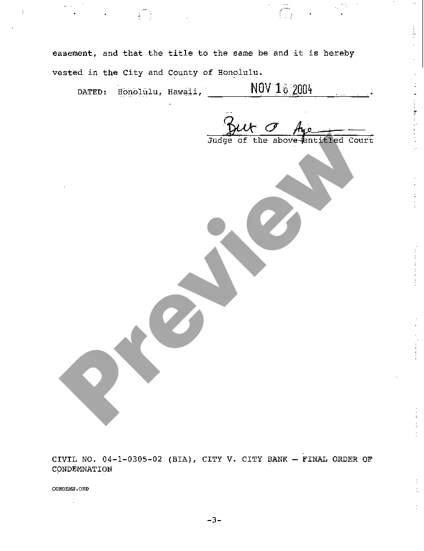 Get A13 Final Order of Condemnation Preview A13 Final Order of Condemnation