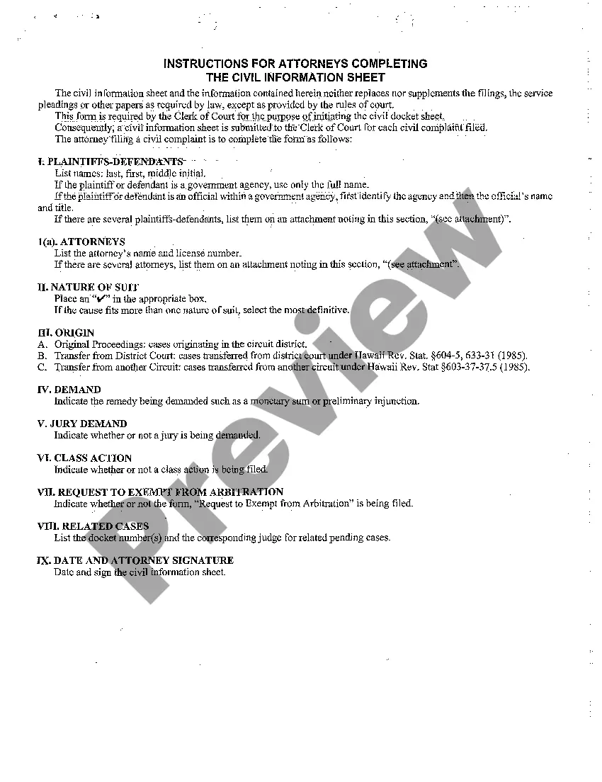 Get A01 Civil Information Sheet regarding Condemnation Preview A01 Civil Information Sheet regarding Condemnation