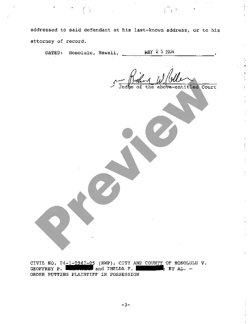 Get A06 Order Putting Plaintiff in Possession Preview A06 Order Putting Plaintiff in Possession