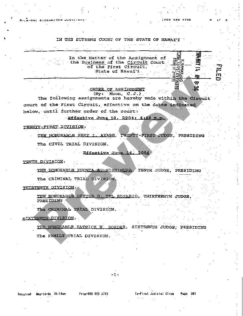 Preview A10 Reassignment of Case to Another Judge