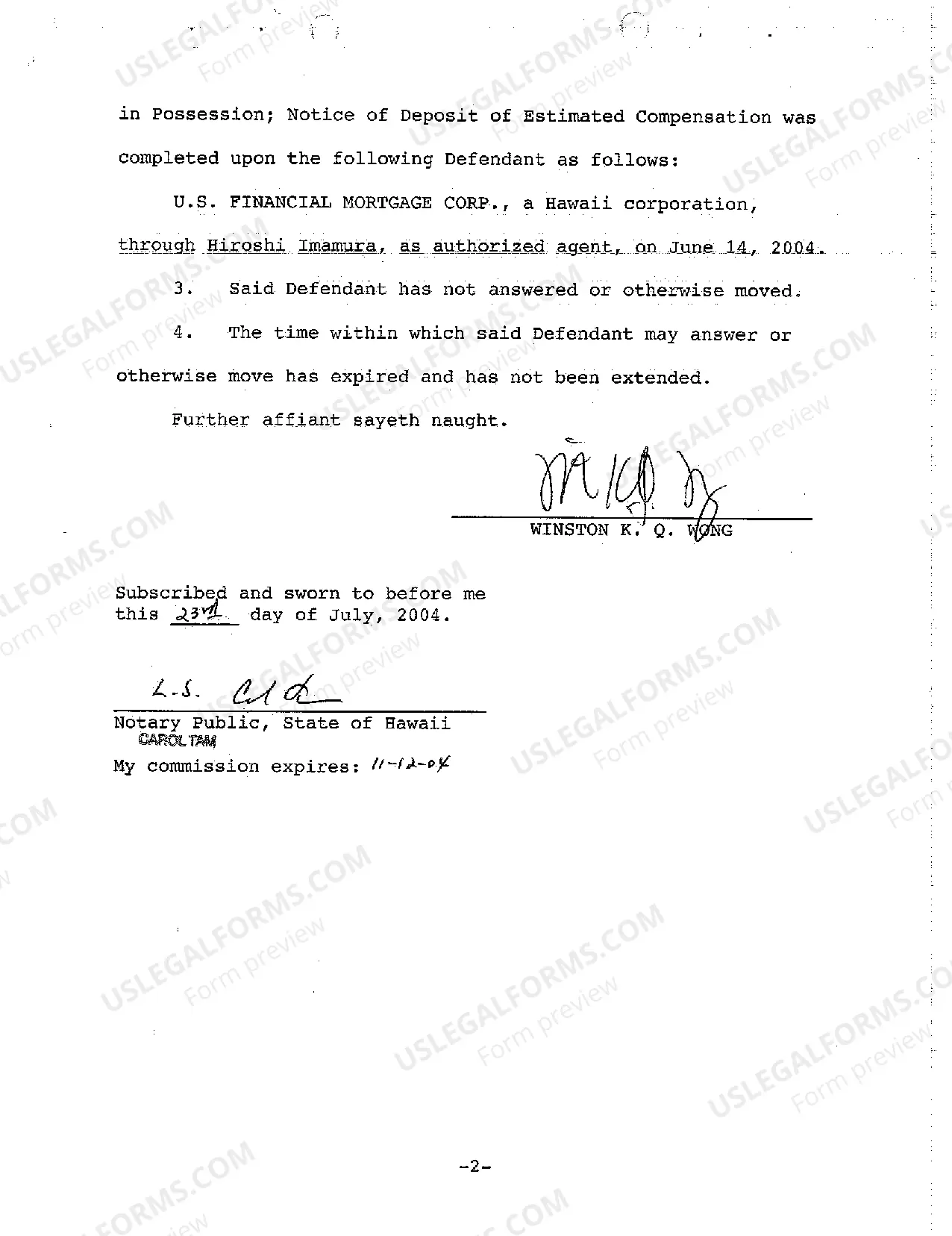 Preview A12 Application to Clerk for Entry of Default