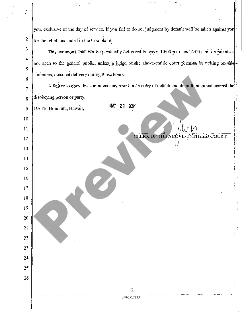 Get A02 Summons of Defendants Preview A02 Summons of Defendants