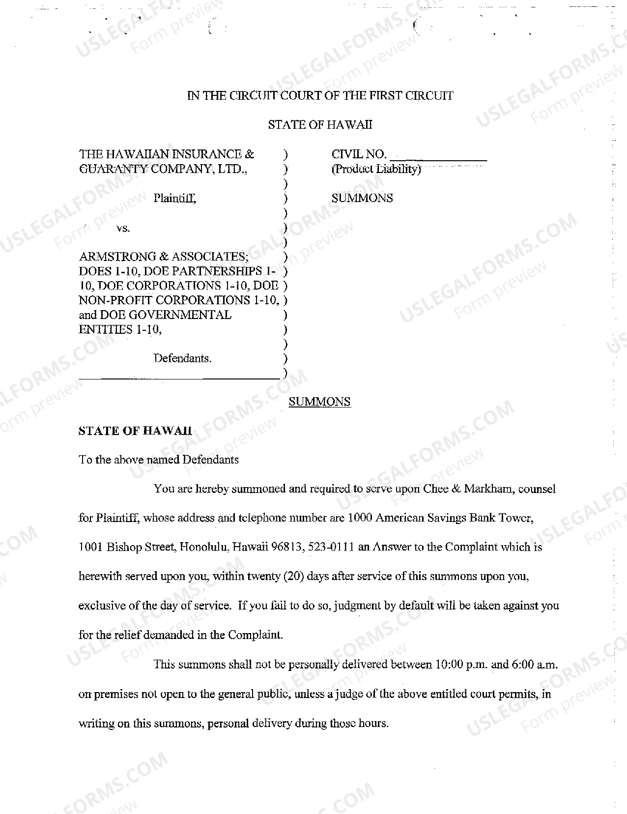 Preview A03 Complaint for Products Liability Resulting in Water Damage in Plaintiff's Home