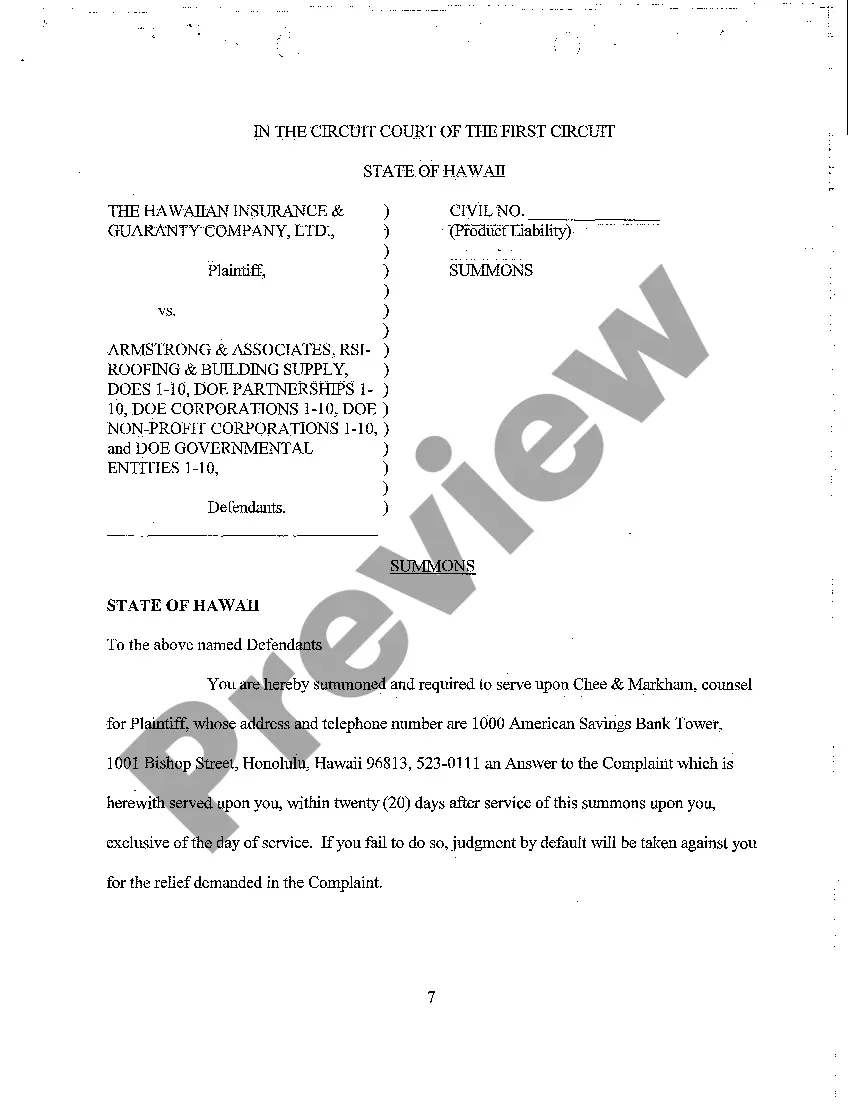 Preview A04 First Amended Complaint for Products Liability Resulting in Water Damage in Plaintiff's Home