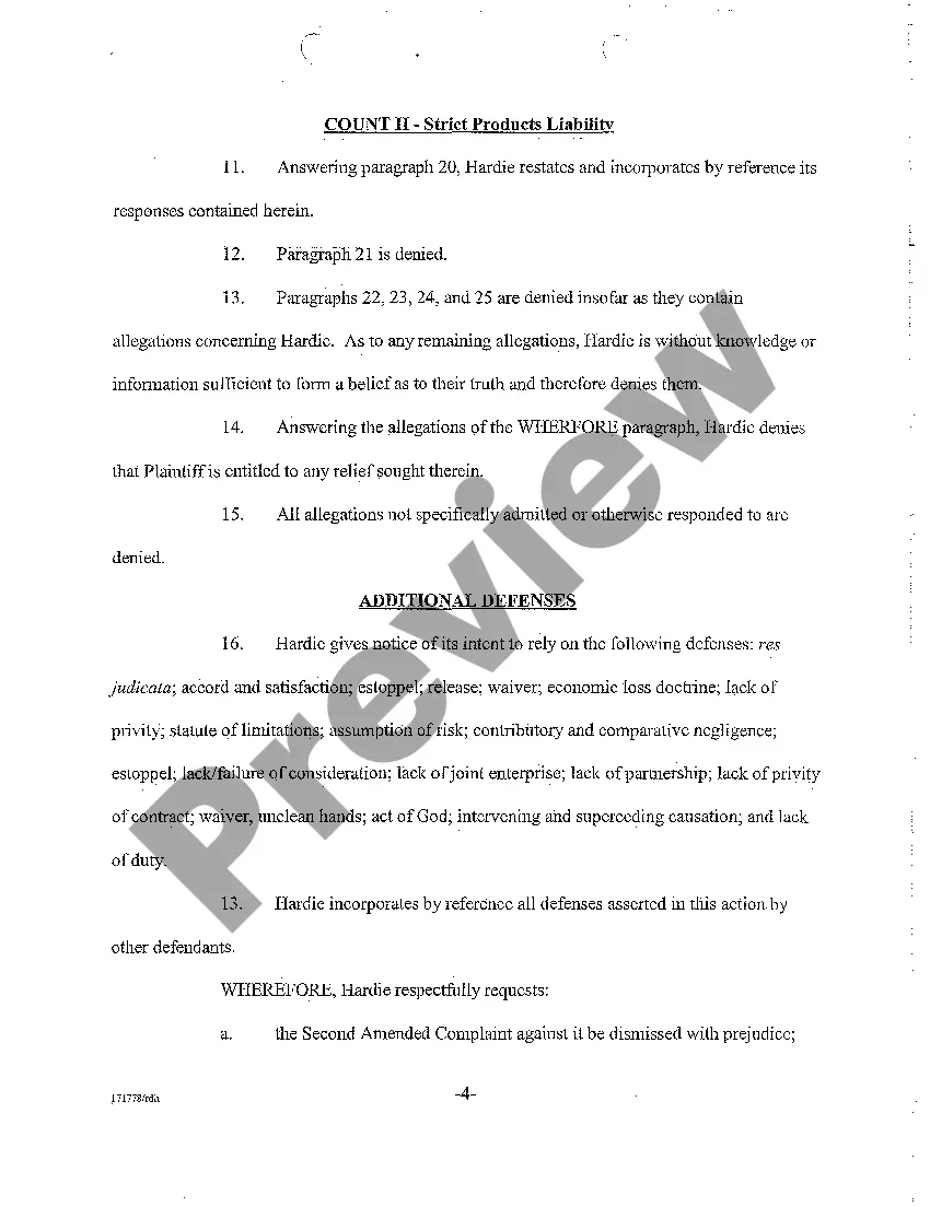 Preview A11 Defendant's Answer to the Second Amended Complaint