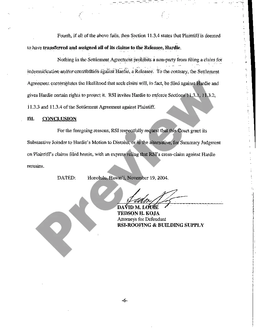Get A16 Defendant's Substantive Joinder to Defendant's Motion to Dismiss or, In the Alternative, Summary Judgment on Second Amended Complaint Preview A16 Defendant's Substantive Joinder to Defendant's Motion to Dismiss or, In the Alternative, Summary Judgment on Second Amended Complaint