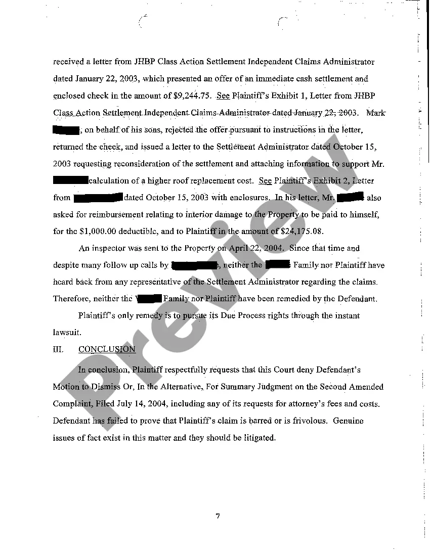 Preview A18 Plaintiff's Memorandum in Opposition to Motion to Dismiss or in the Alternative for Summary Judgment on the Second Amended Complaint