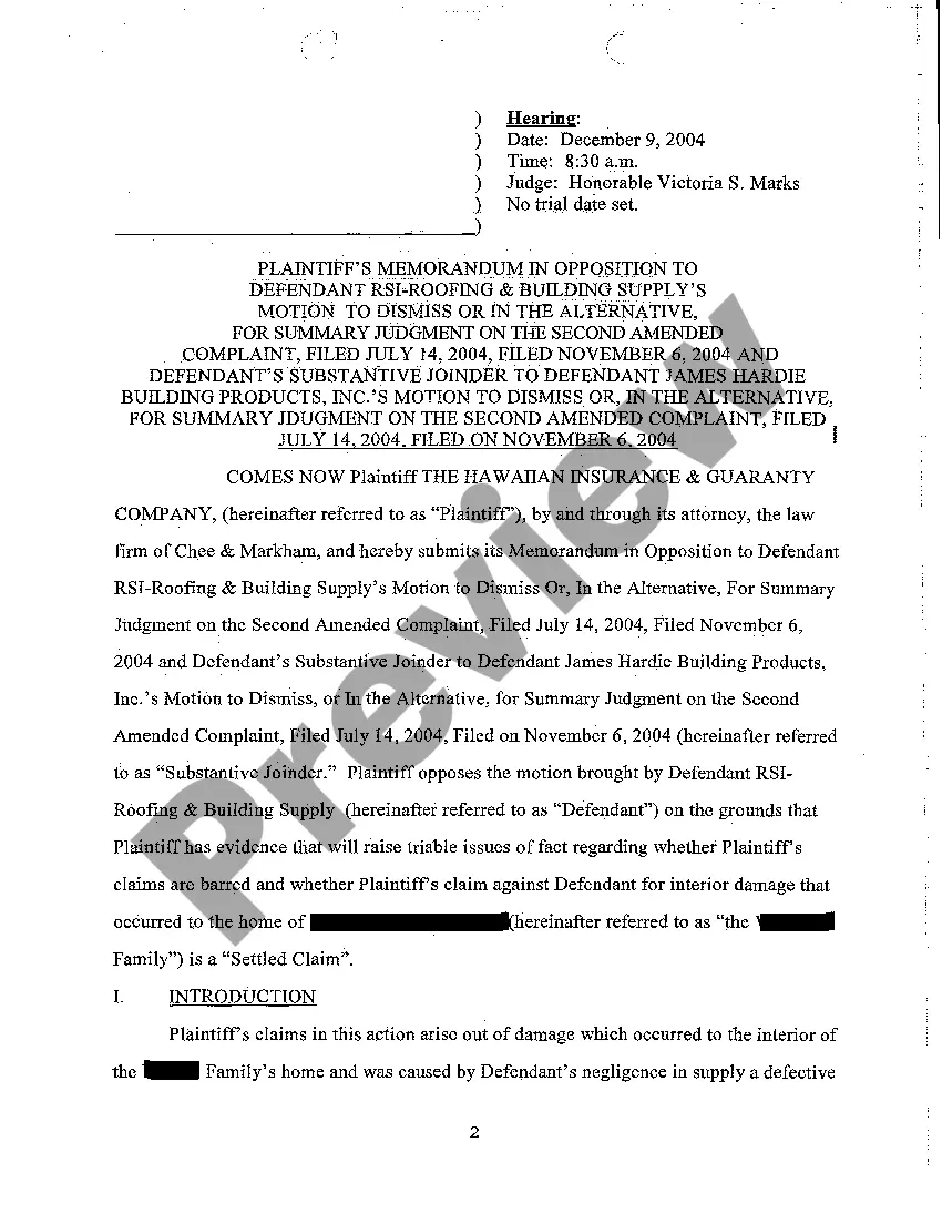 Preview A19 Plaintiff's Memorandum in Opposition to Motion to Dismiss or in the Alternative for Summary Judgment on the Second Amended Complaint