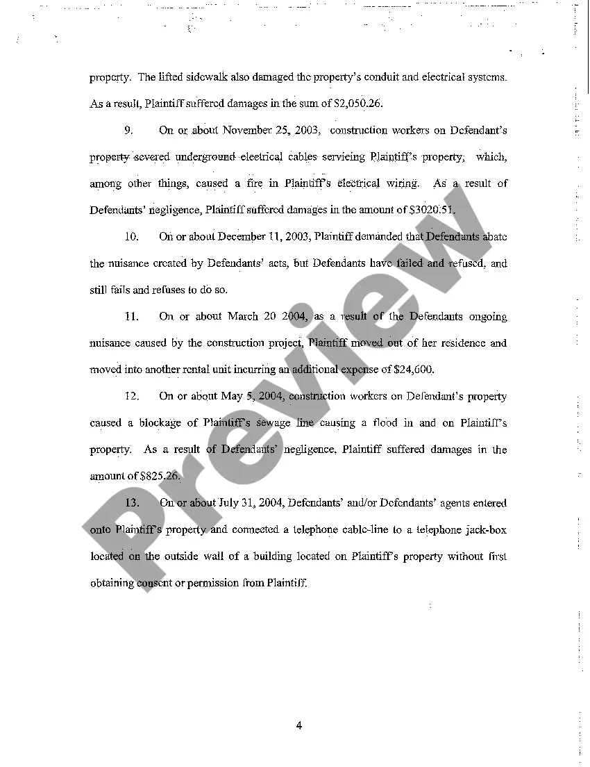 Preview A02 Amended Complaint for Trespass