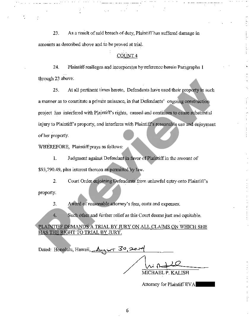 Preview A02 Amended Complaint for Trespass