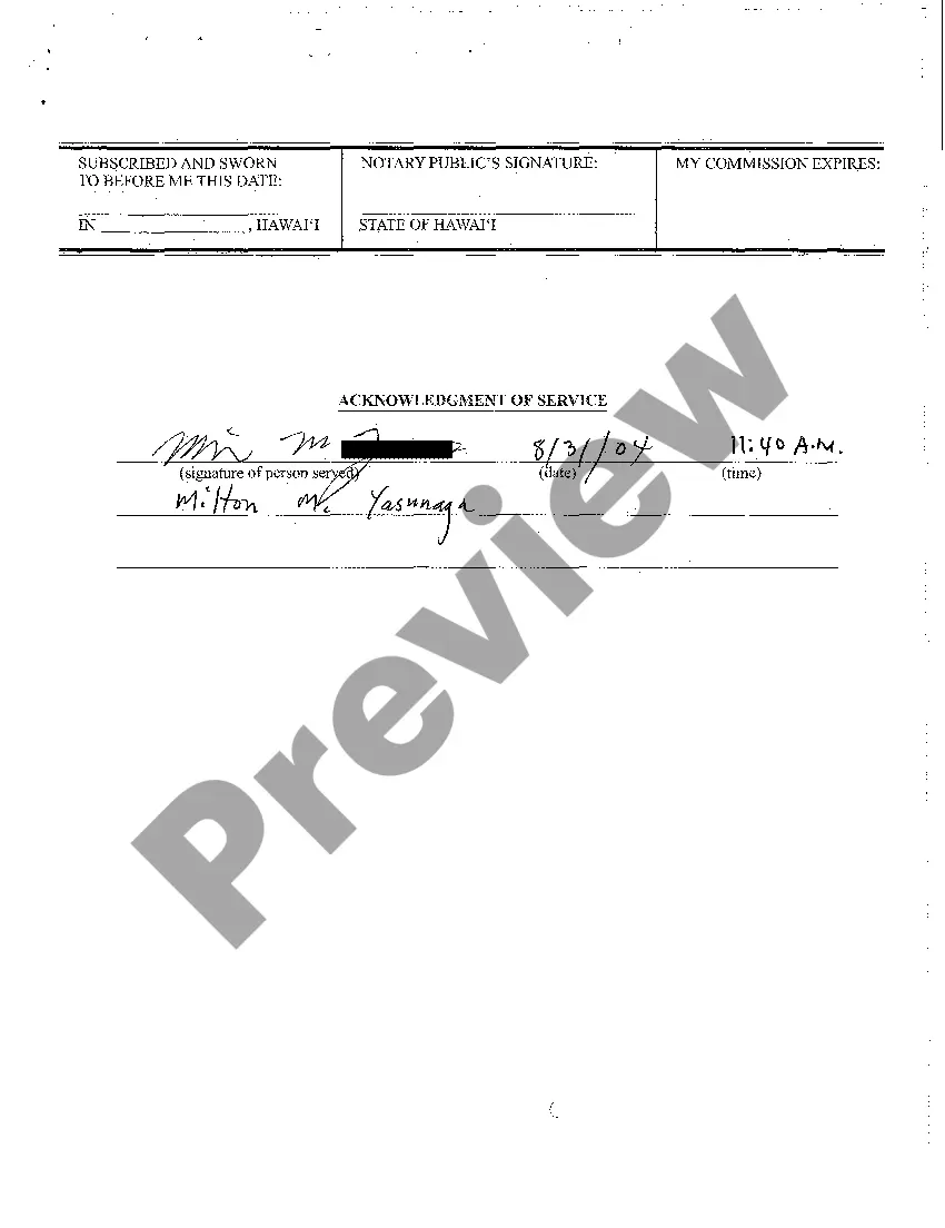 Preview A04 Return and Acknowledgment of Service