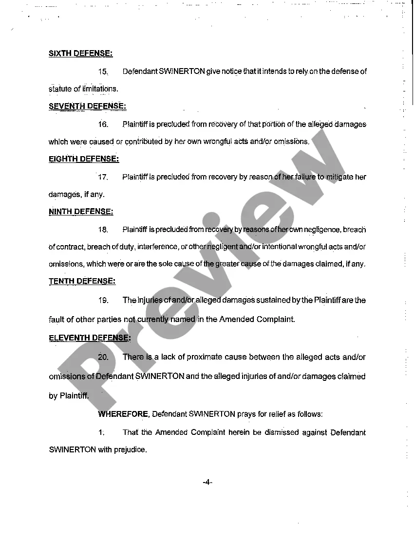 Preview A06 Defendant's Answer to Amended Complaint