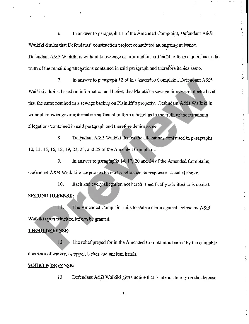Preview A07 Defendant's Answer to Amended Complaint