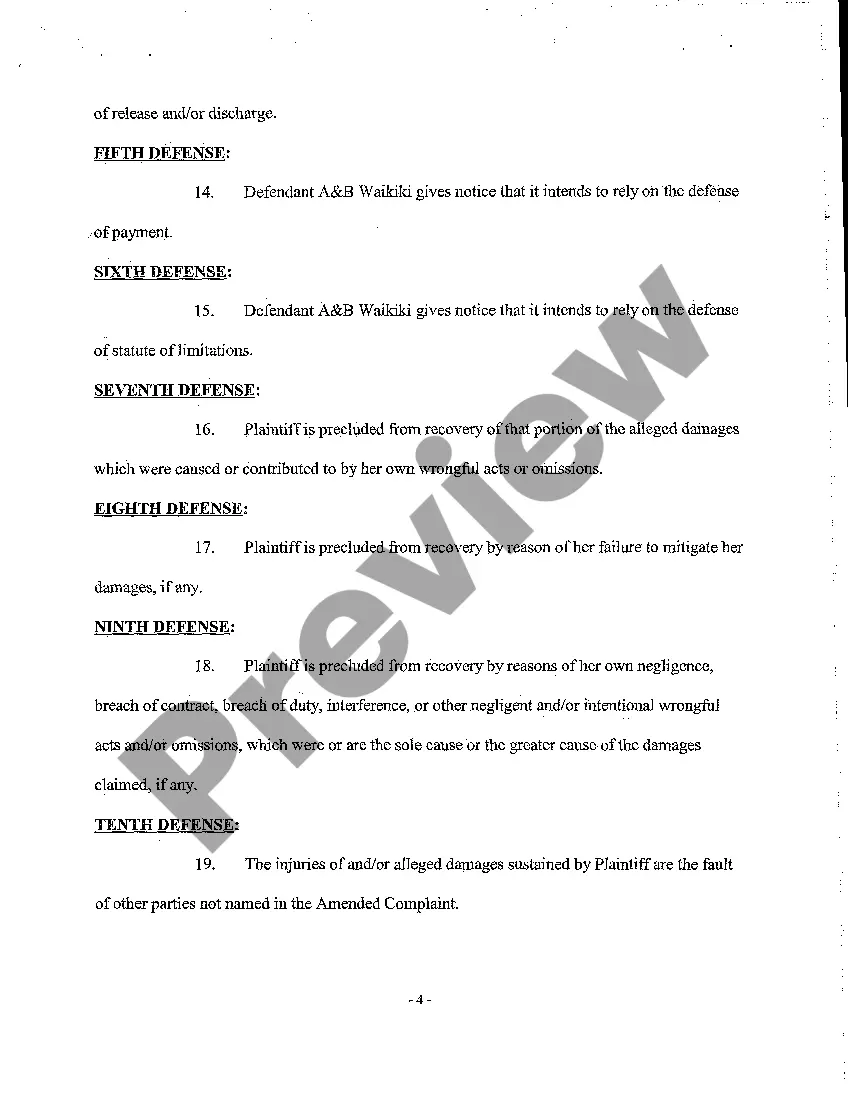 Preview A07 Defendant's Answer to Amended Complaint