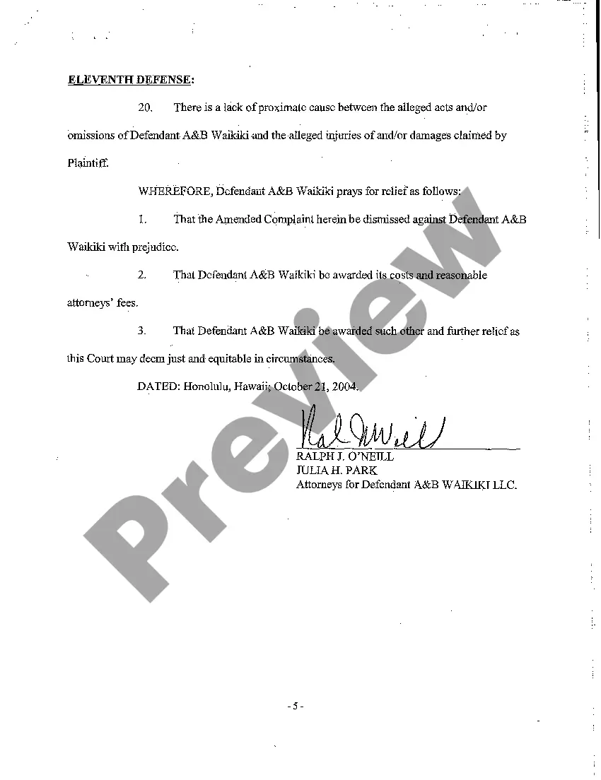 Preview A07 Defendant's Answer to Amended Complaint