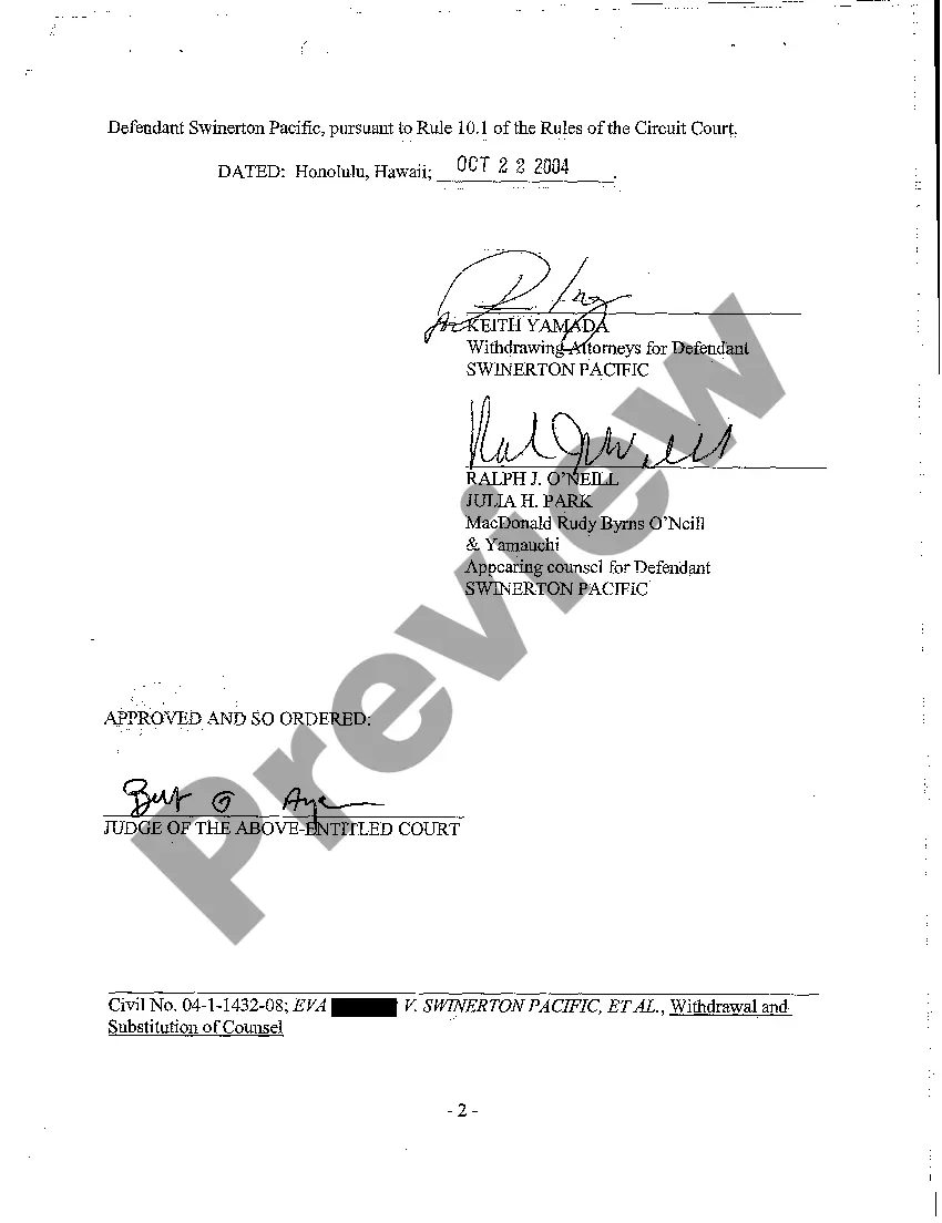 Preview A08 Withdrawal and Substitution of Counsel