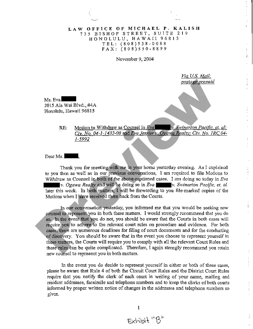 Preview A11 Motion to Withdraw as Counsel