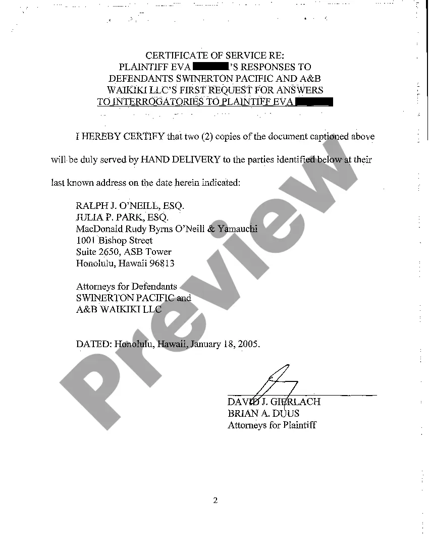 Preview A14 Certificate of Service