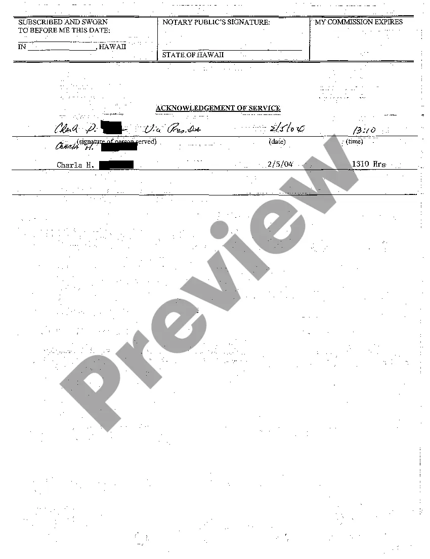 Preview A04 Return and Acknowledgment of Service