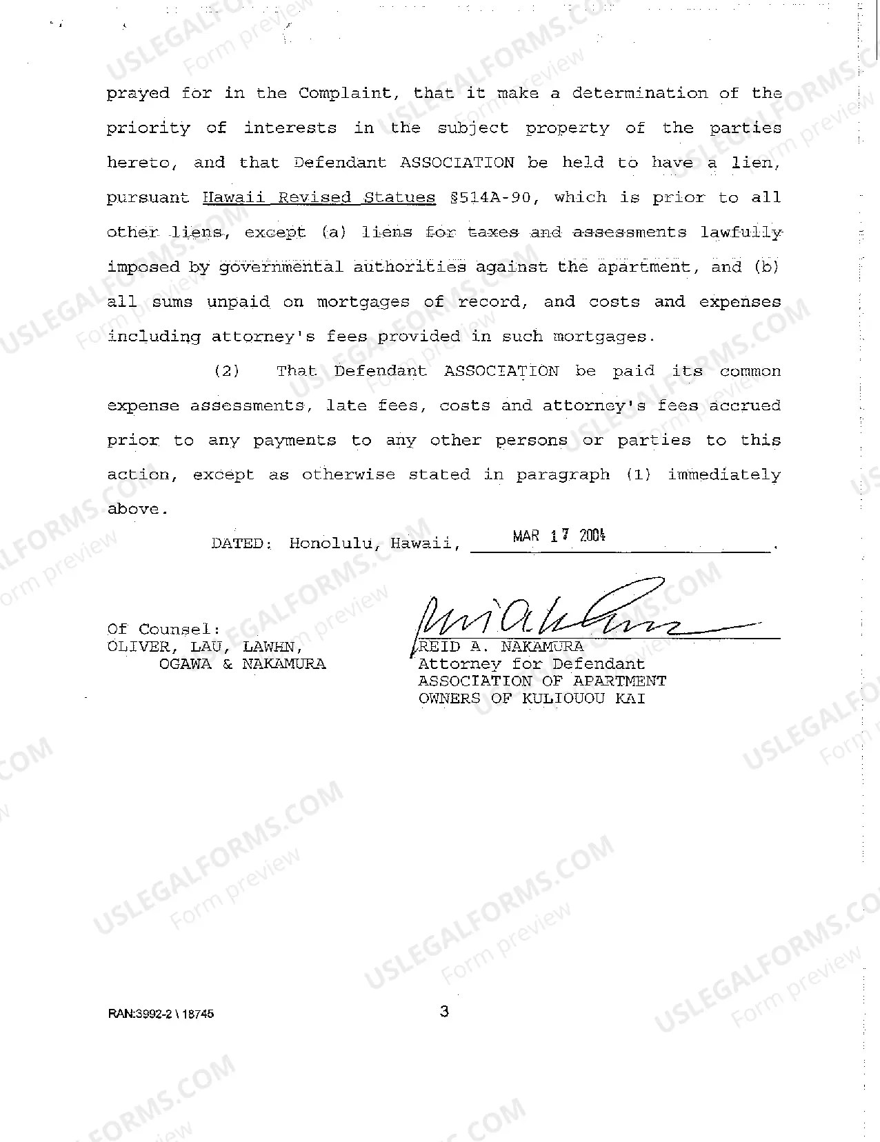 Preview A07 Defendant's Answer to Plaintiff's Complaint