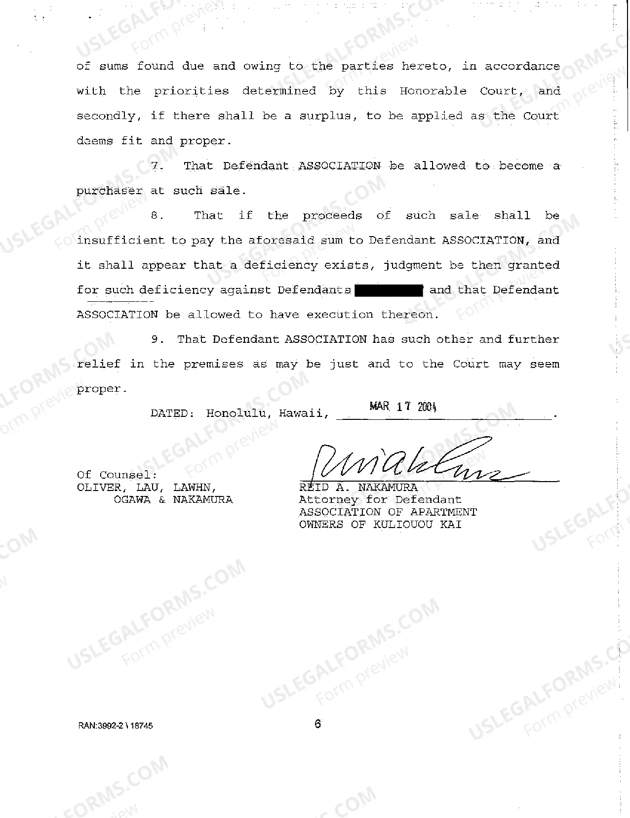 Preview A07 Defendant's Answer to Plaintiff's Complaint