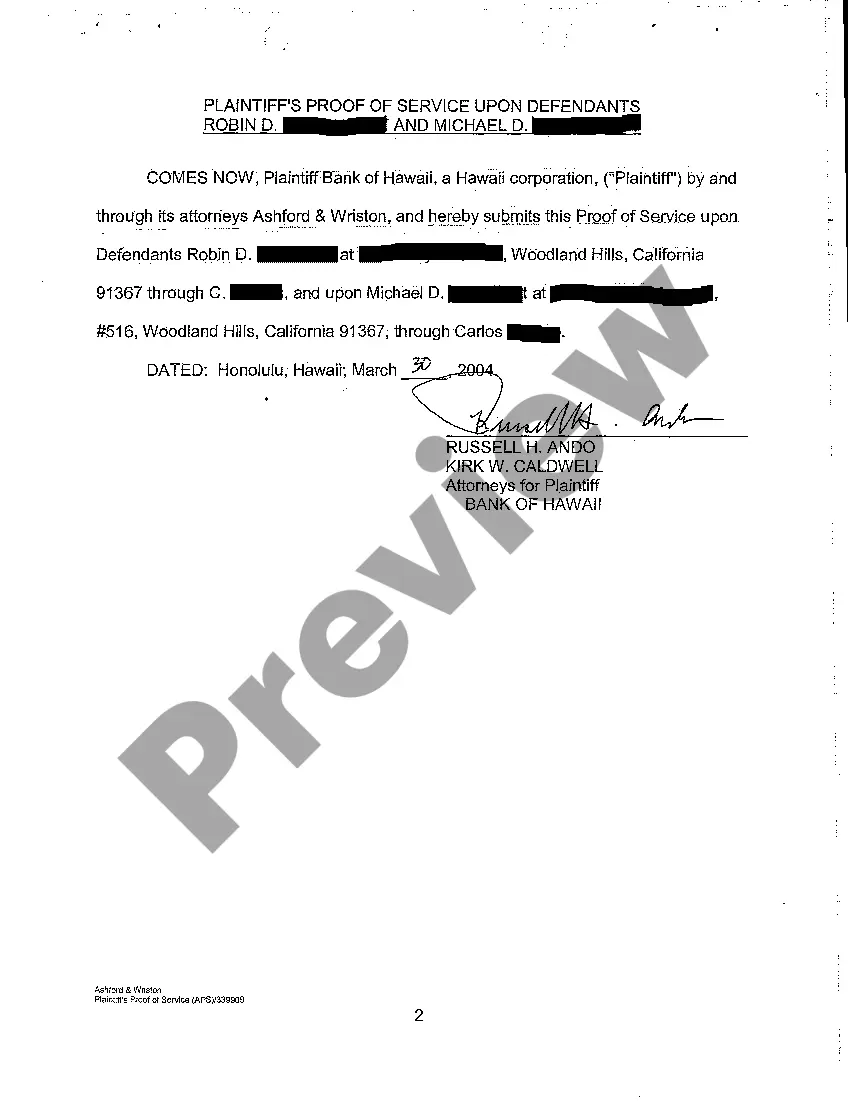 Get A08 Plaintiff's Proof of Service Upon Defendant Preview A08 Plaintiff's Proof of Service Upon Defendant