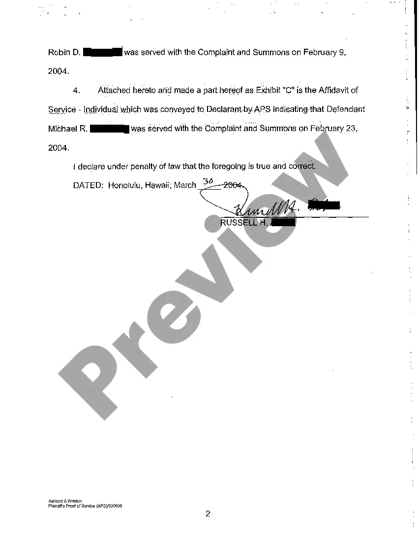 Get A08 Plaintiff's Proof of Service Upon Defendant Preview A08 Plaintiff's Proof of Service Upon Defendant