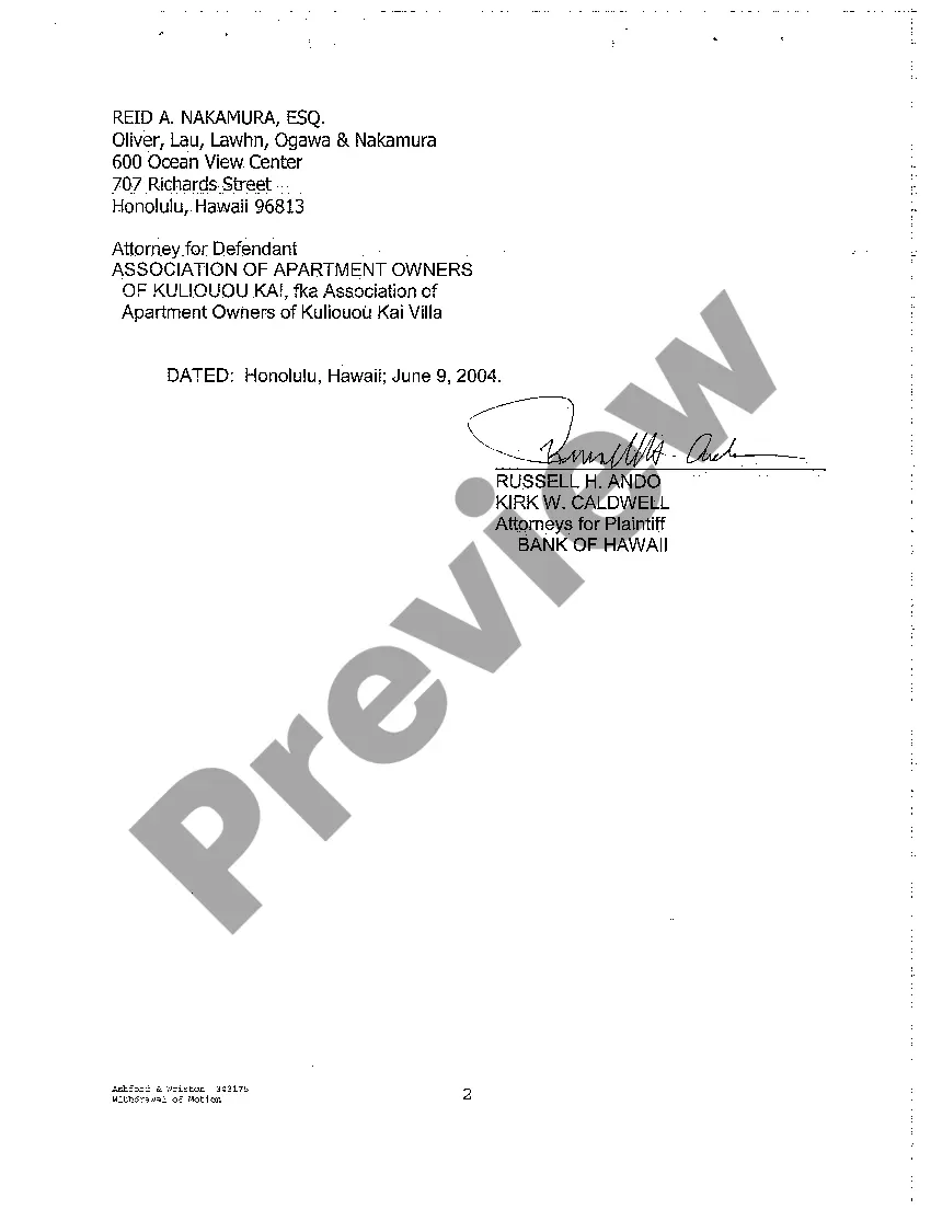 Preview A13 Plaintiff's Withdrawal Without Prejudice of Motion for Summary Judgment, Interlocutory Decree of Foreclosure and Order of Sale