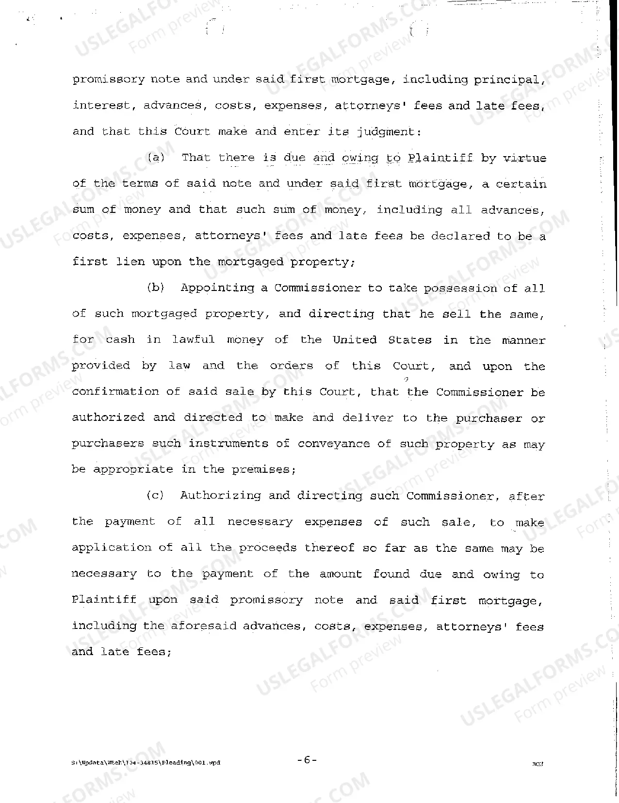 Preview A02 Complaint to Foreclose Mortgage