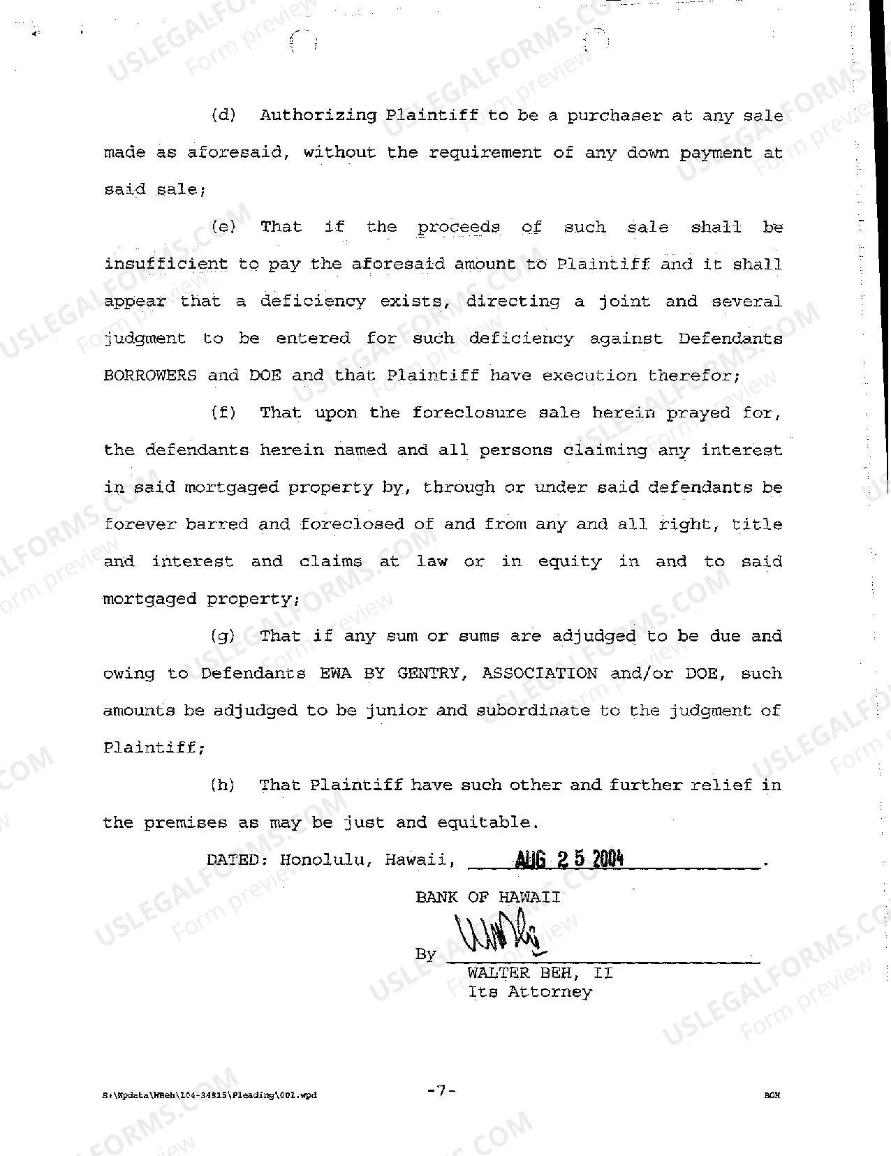 Preview A02 Complaint to Foreclose Mortgage