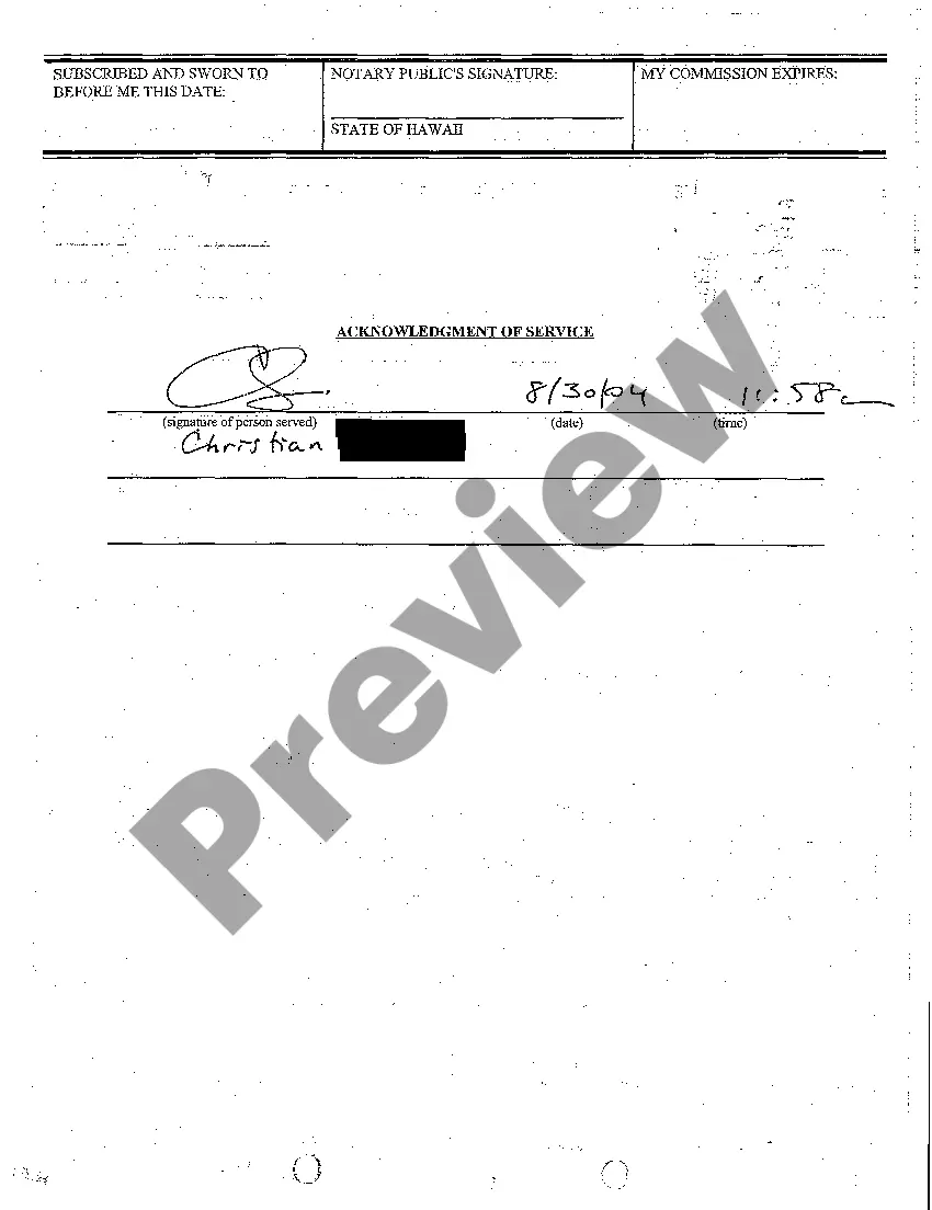 Get A04 Return and Acknowledgment of Service Preview A04 Return and Acknowledgment of Service