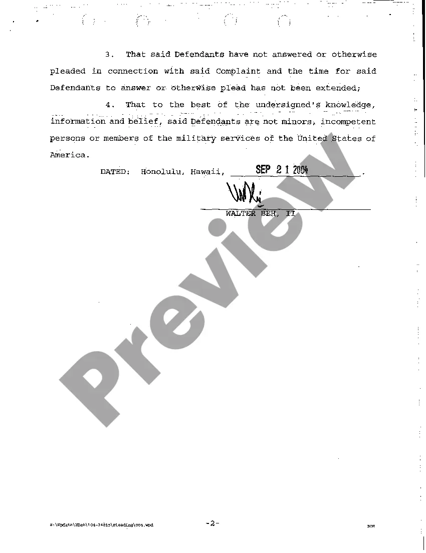 Preview A08 Plaintiff's Request to Clerk to Enter Defaults of Defendant to Complaint