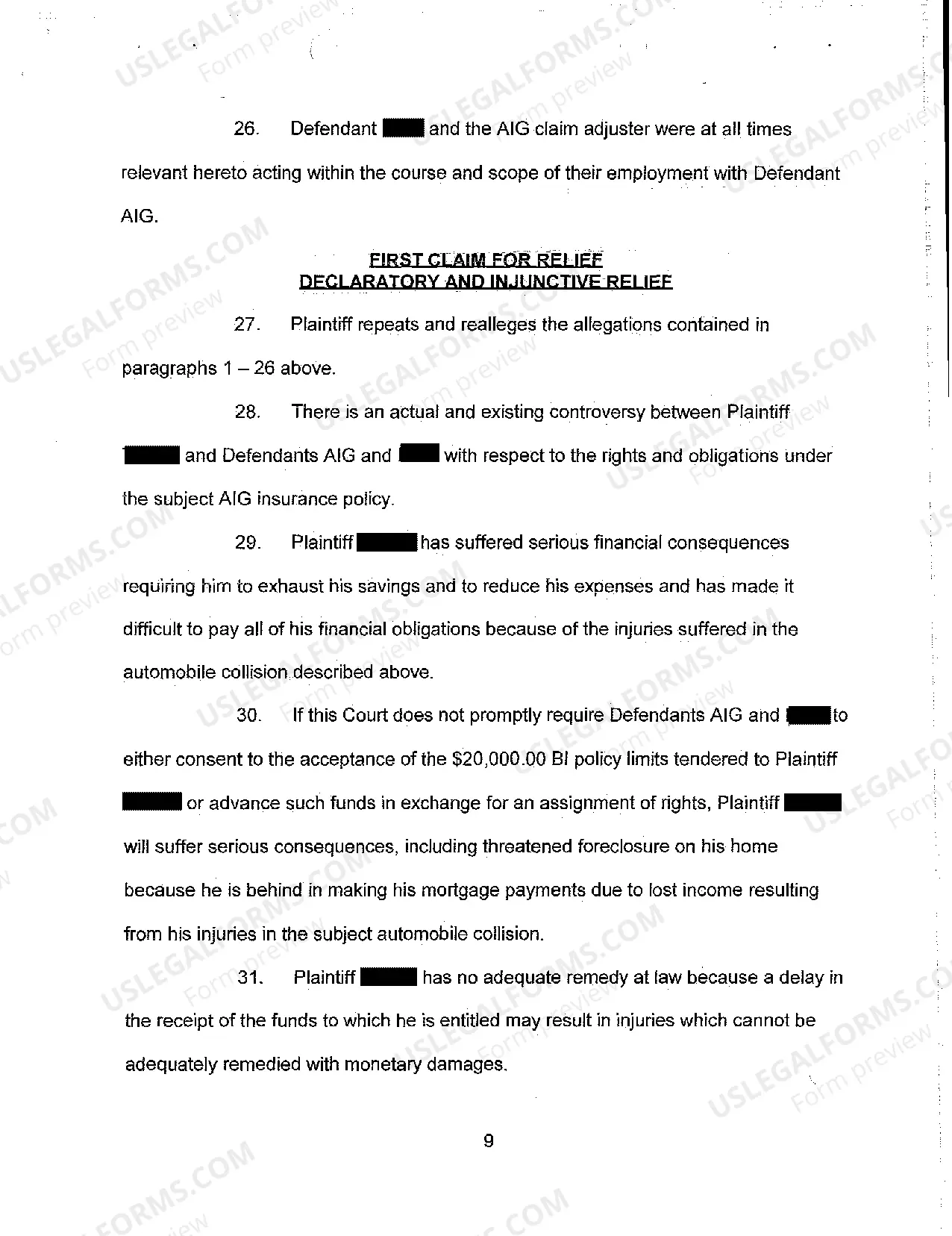 Preview A02 Complaint for Declaratory and Injunctive Relief and Damages