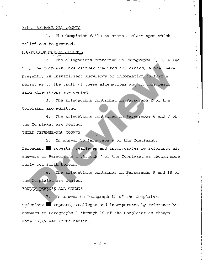 Preview A03 Defendant's Answer to Complaint of plaintiffs Sales