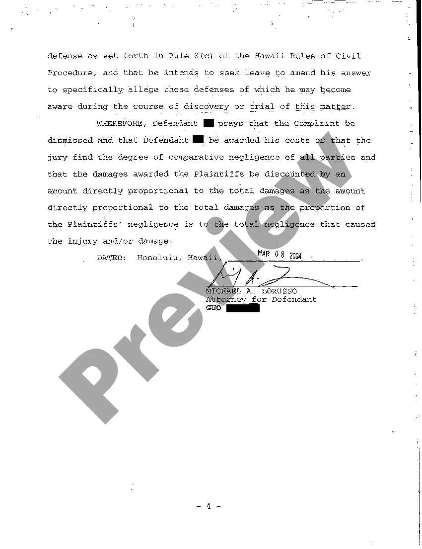 Preview A03 Defendant's Answer to Complaint of plaintiffs Sales