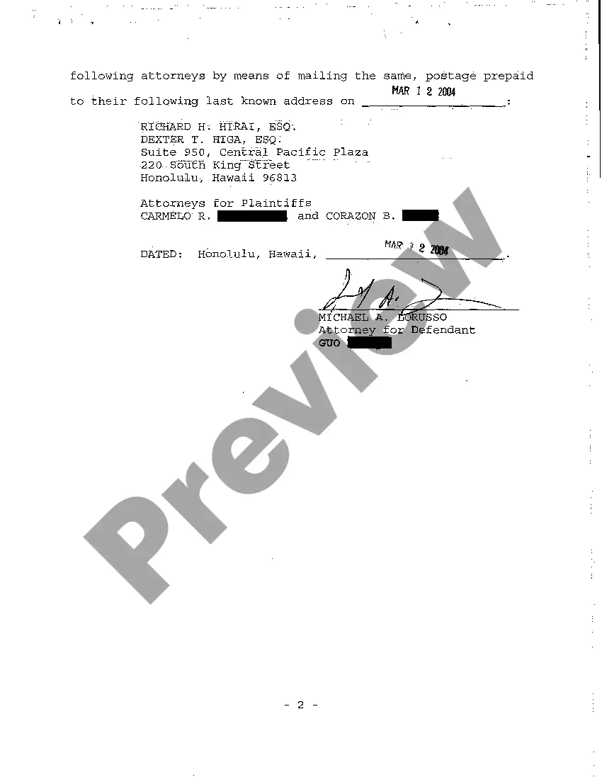 Preview A04 Certificate of Service Re Defendant's First Request for Production of Documents to Plaintiff