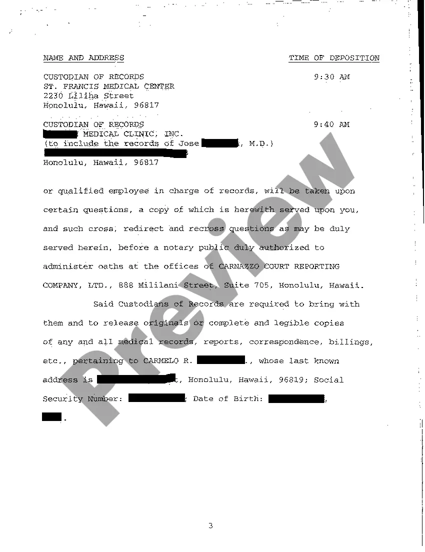 Preview A12 Notice of Taking Deposition Upon Written Questions, Questions and Certificate of Service