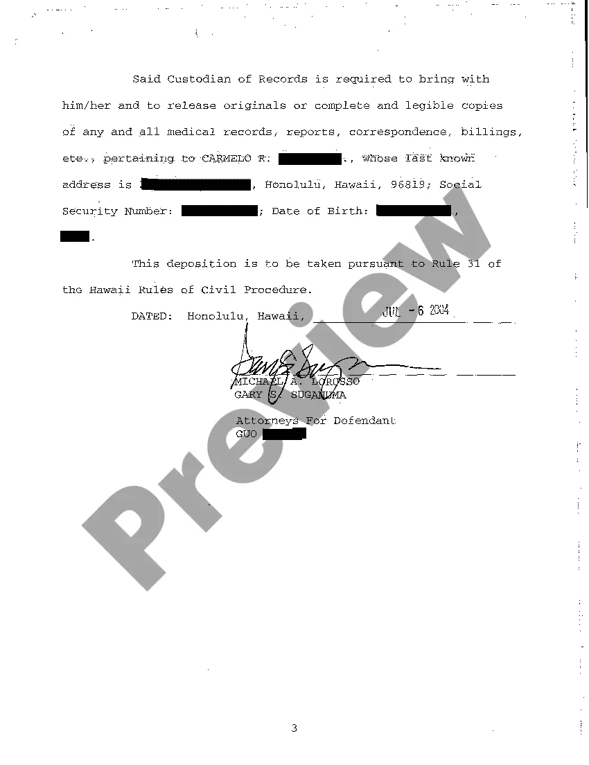 Preview A13 Notice of Taking Deposition Upon Written Questions, Questions and Certificate of Service