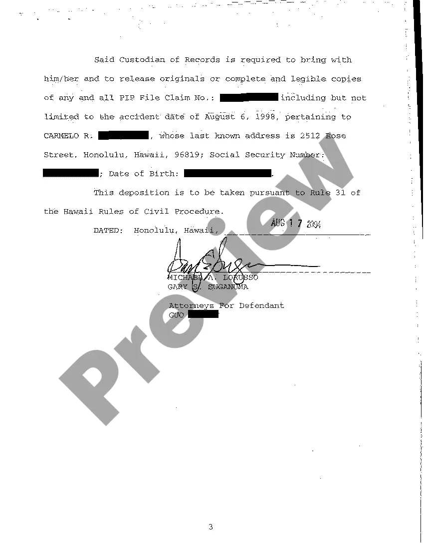 Preview A14 Notice of Taking Deposition Upon Written Questions, Questions and Certificate of Service