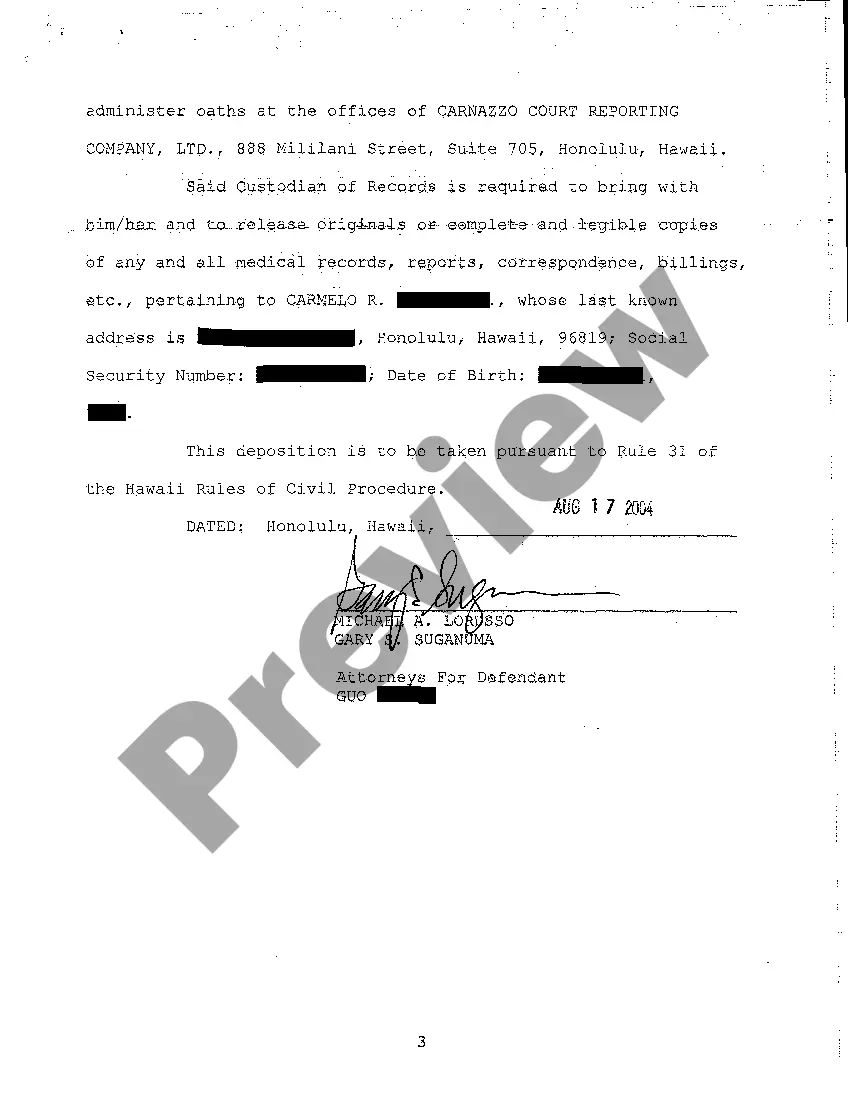 Get A15 Notice of Taking Deposition Upon Written Questions, Questions and Certificate of Service Preview A15 Notice of Taking Deposition Upon Written Questions, Questions and Certificate of Service